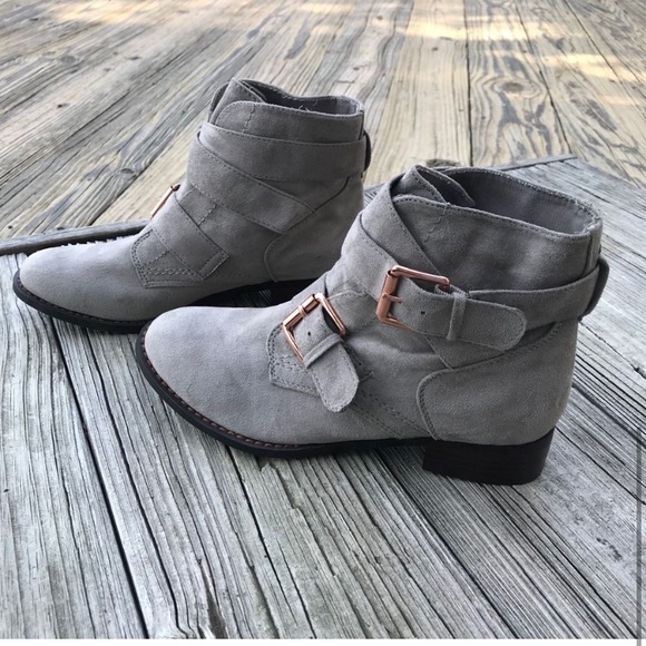 PacSun Suede Strappy Buckle Ankle Combat Boots - Picture 7 of 8